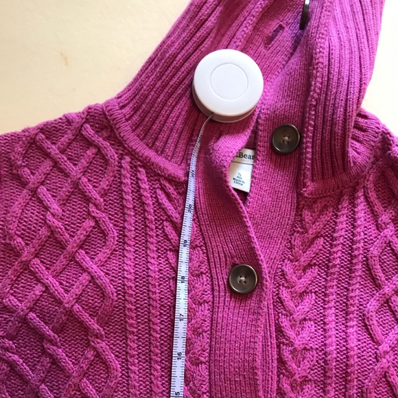 LL Bean Pink Button Up Sweater - Picture 7 of 8